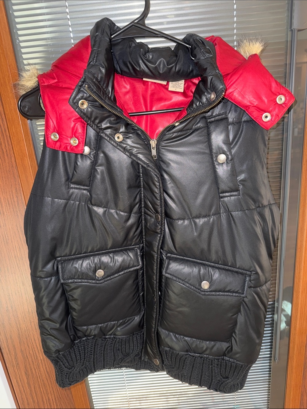 Ruff Hewn Black Exterior with Red Interior Quilted Vest